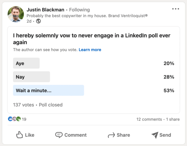 Business LinkedIn : LinkedIn pour le business en 2024 5 Options de vote du sondage LinkedIn