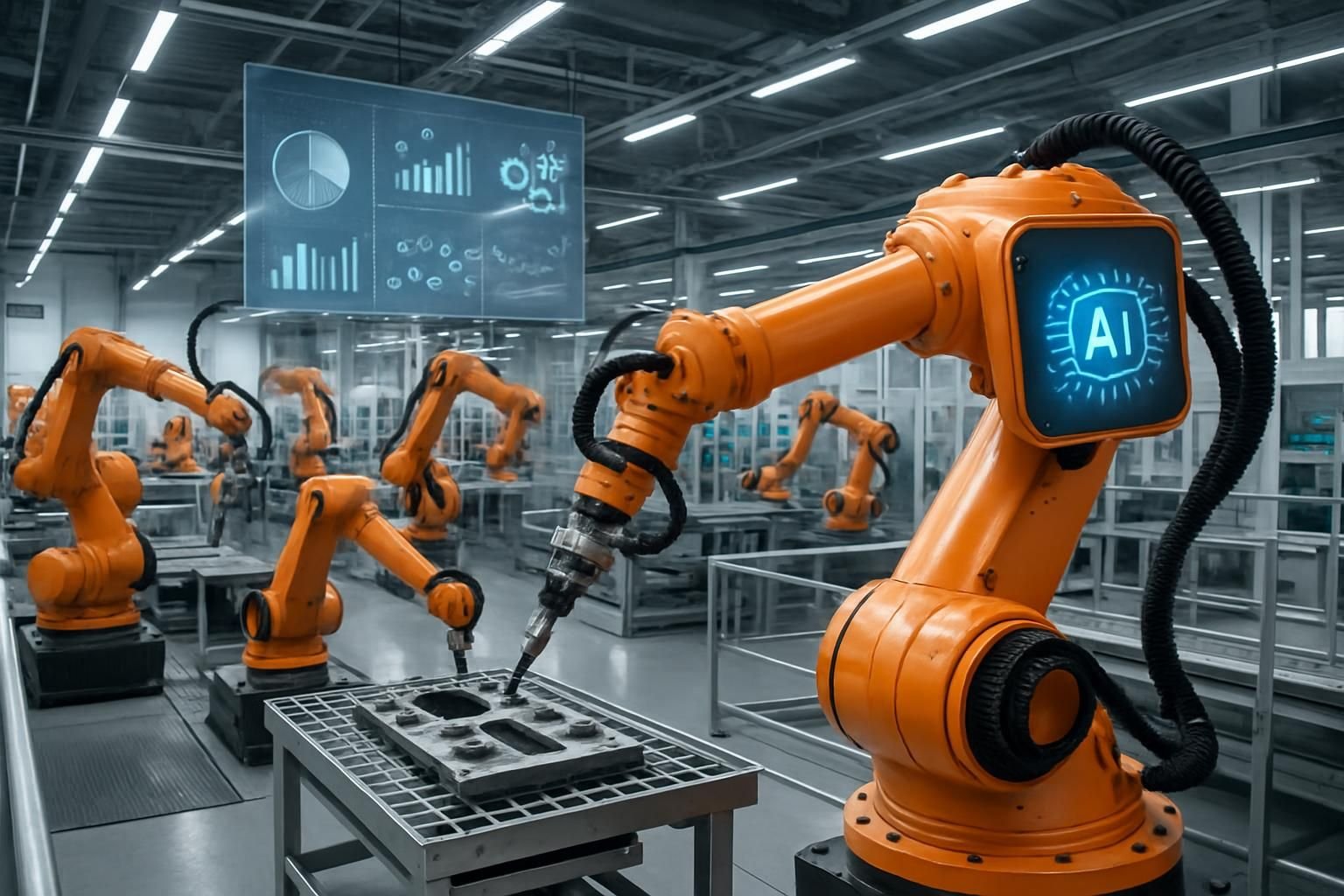 découvrez comment l'intelligence artificielle transforme l'industrie en optimisant et révolutionnant les processus de production pour une efficacité accrue et une innovation continue.